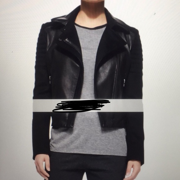 Vince Jackets & Blazers - Vince Quilted Knit/Leather Moto Jacket NWT